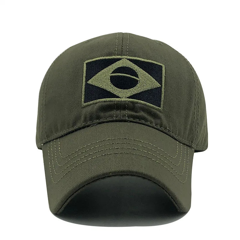 ใหม่หมวกผจญภัยป่ายุทธวิธีหมวกฤดูร้อนบราซิลธง Sun ป้องกัน Snapback หมวกแฟชั่นชาย Casual เบสบอลหมวก Airsoft หมวก
