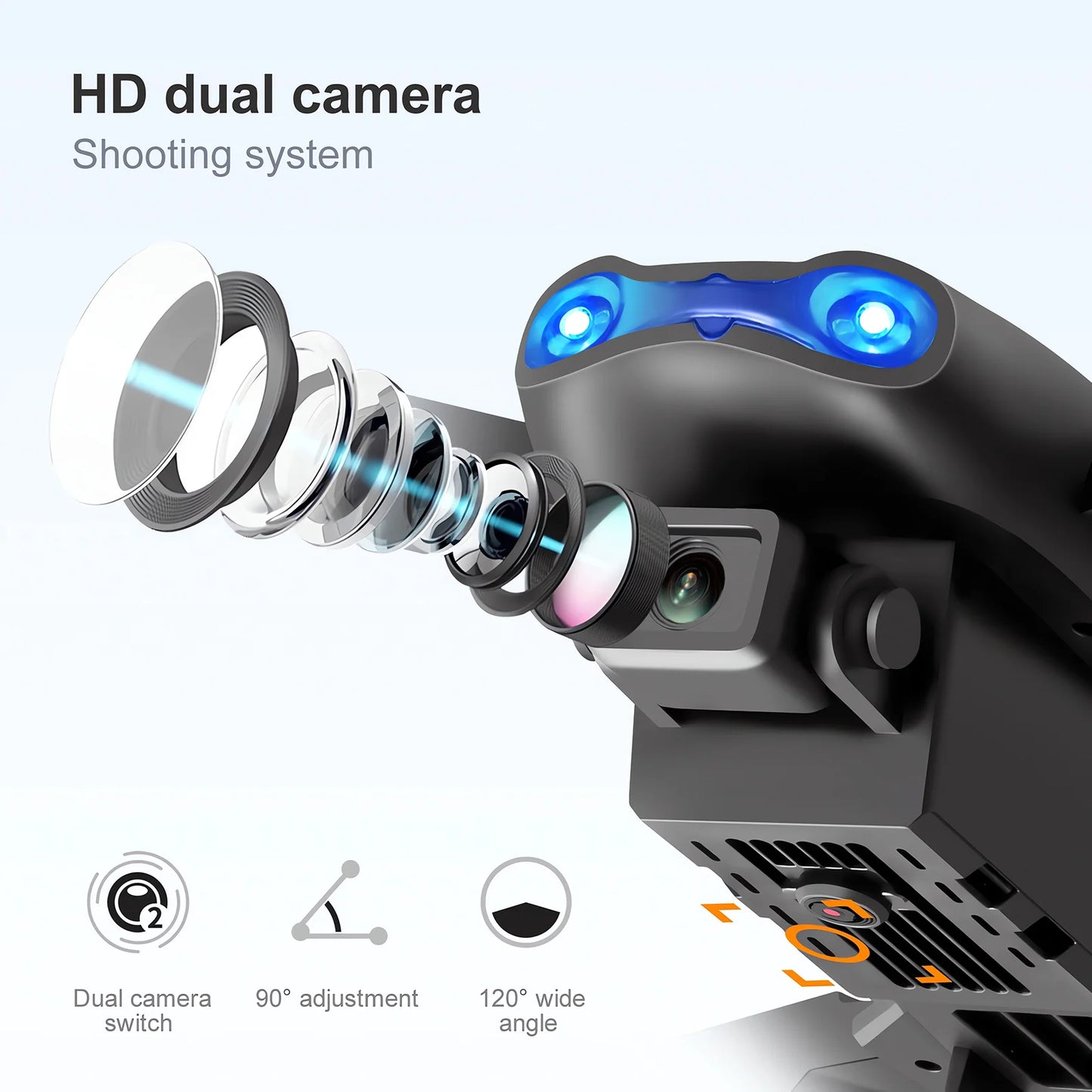 โดรนอาร์ซี E99Pro ใหม่4K professinal มีมุมกว้างกล้อง HD คู่เฮลิคอปเตอร์บังคับวิทยุพับเก็บได้ความสูง5G WiFi FPV