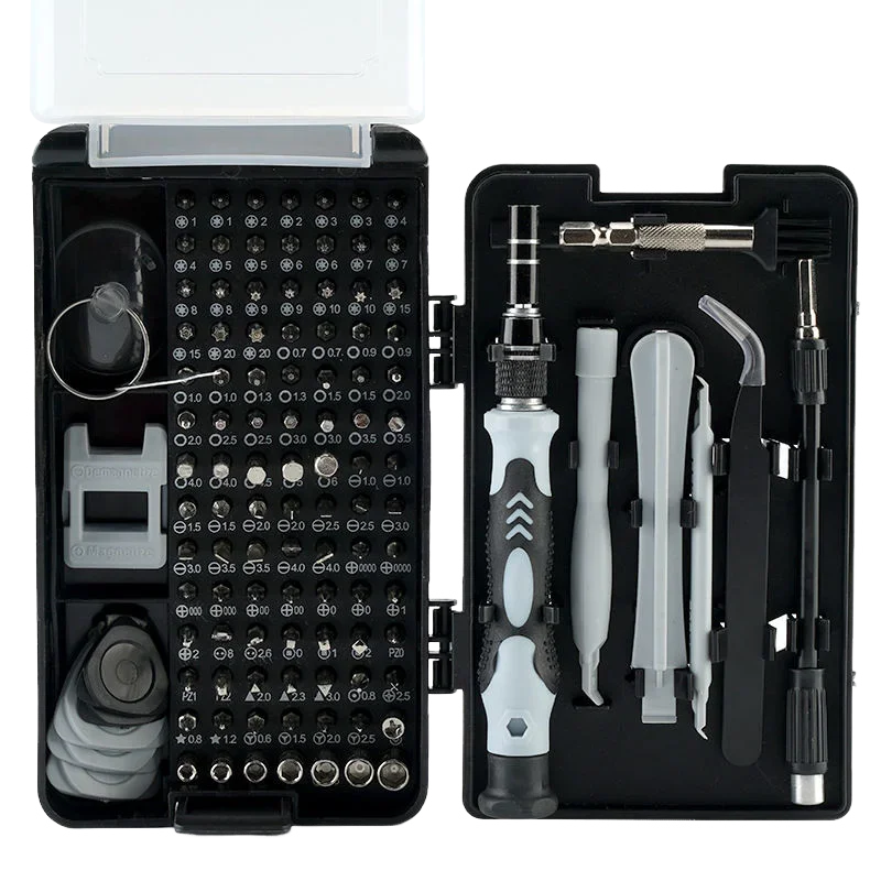 116ใน1ชุดไขควงความแม่นยำสูงบิตไขควงแม่เหล็กสำหรับ iPhone PC แว่นตานาฬิกาชุดเครื่องมือซ่อมมืออาชีพสีดำ